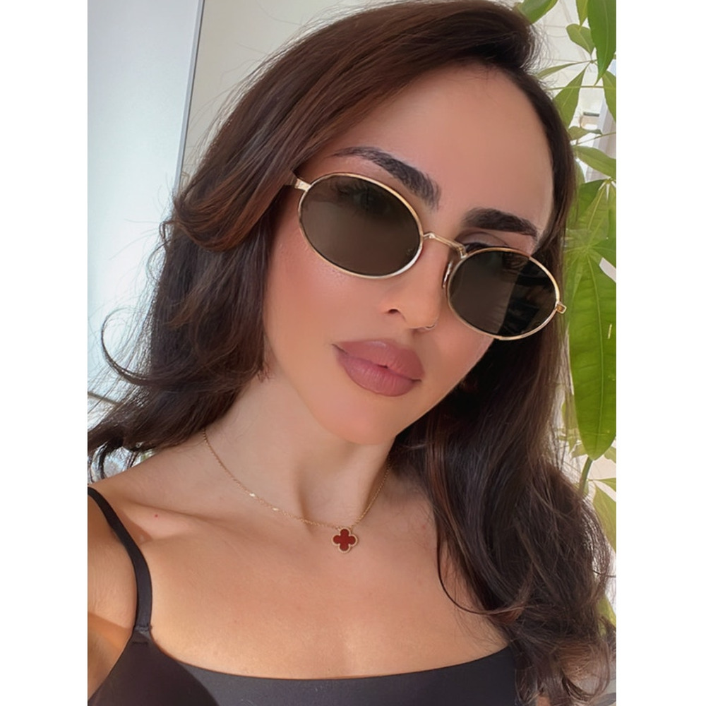 NEW Prada PR65ZS Oval Sunglasses in Gold Green
